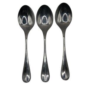 Set Of 3 Oxford Hall Crystal Palace Stainless Steel Soup Table Spoons flatware